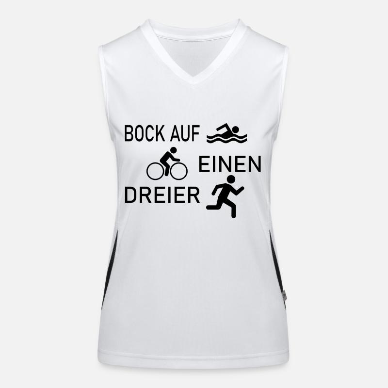 triathlon - Women's Functional Contrast Tank Top - white/black