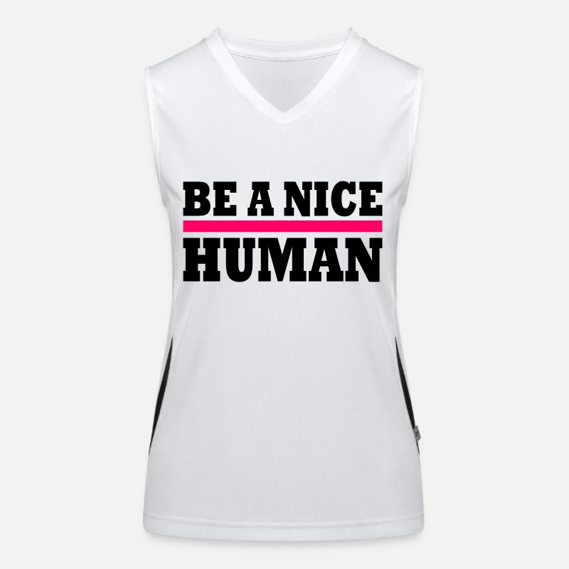 Be a nice human Funktionelles Kontrast-Tank Top für Frauen