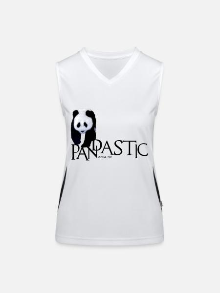 Pandastic - Women's Functional Contrast Tank Top - white/black - Front