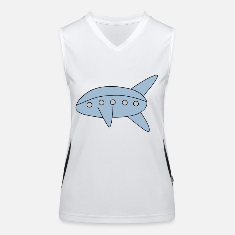 Dirigeable bleu Débardeur respirant contrasté Femme