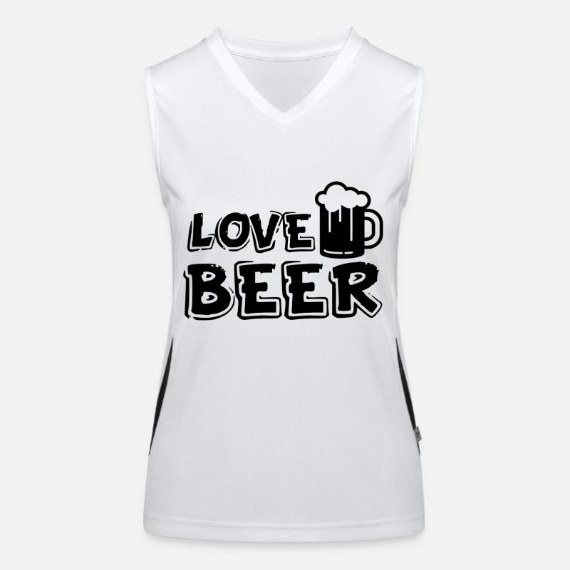 Lustiger Bier Spruch Geschenkidee Party Funktionelles Kontrast-Tank Top für Frauen