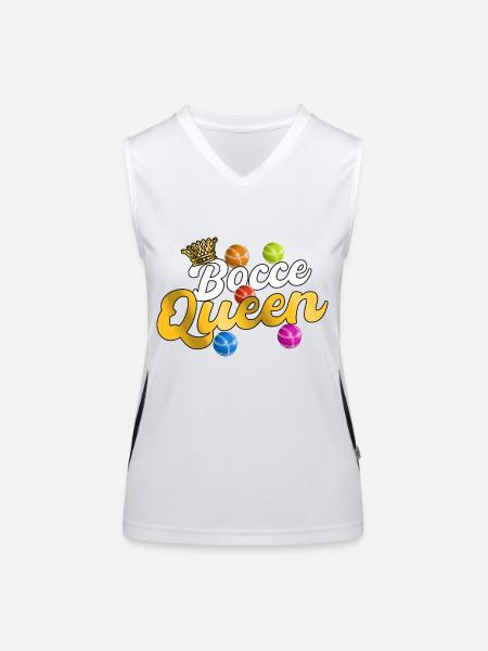 Bocce Bocci Colorful Balls Player I Gift - Women's Functional Contrast Tank Top - white/black - Front