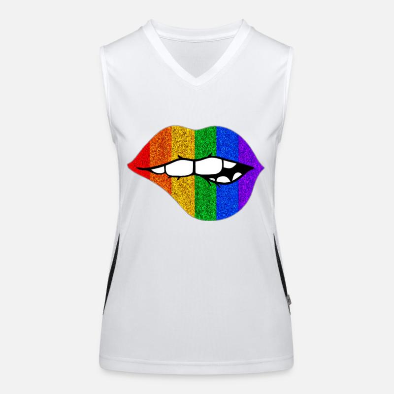 LGBTQ+ LIPS BITING PRIDE Women's Functional Contrast Tank Top