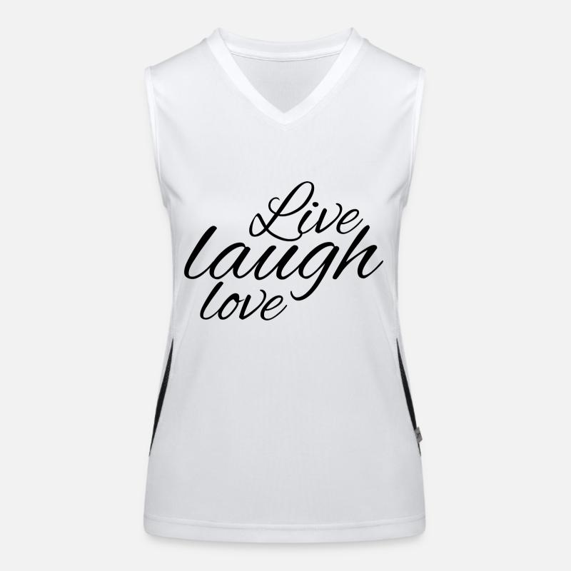 Lebe, lache, liebe, Funktionelles Kontrast-Tank Top für Frauen