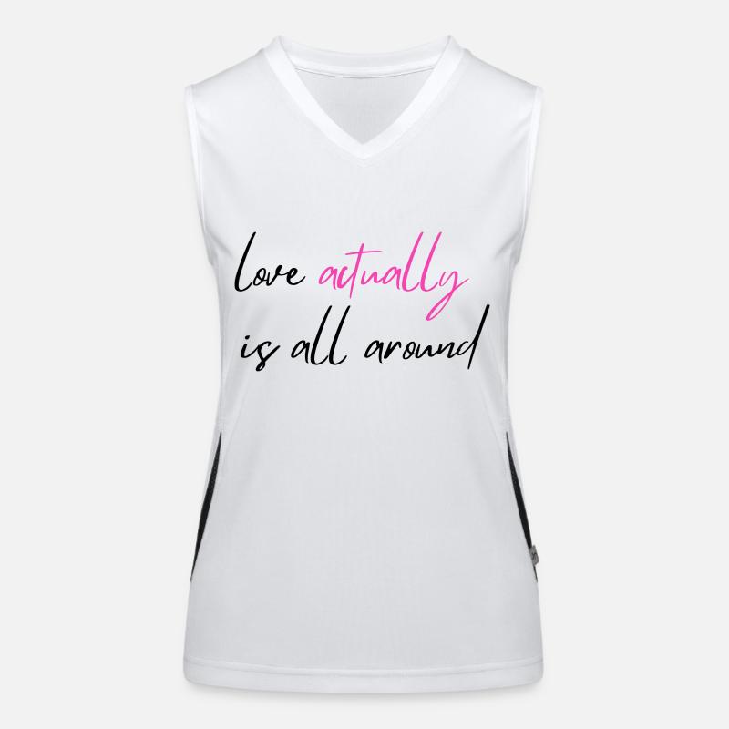 Liebe ist eigentlich überall Funktionelles Kontrast-Tank Top für Frauen