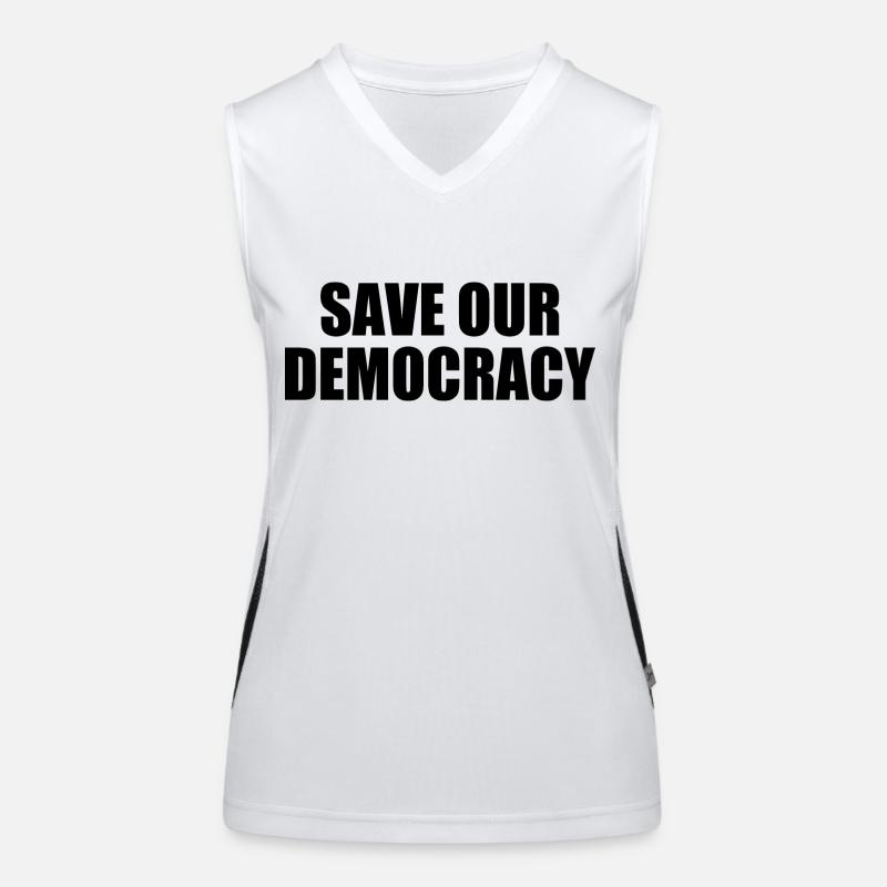 Save our democracy Women's Functional Contrast Tank Top