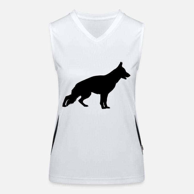 deutscher schäferhund schattenriss 1 Funktionelles Kontrast-Tank Top für Frauen