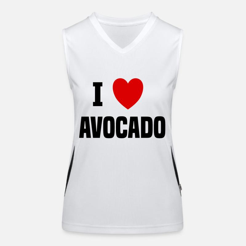 Ich liebe Avocado Funktionelles Kontrast-Tank Top für Frauen