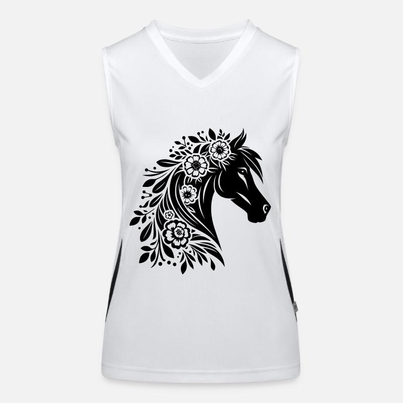 Fleurs de tête de cheval Débardeur respirant contrasté Femme