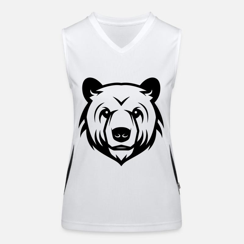 Eisbär Kopf Polar bär Funktionelles Kontrast-Tank Top für Frauen