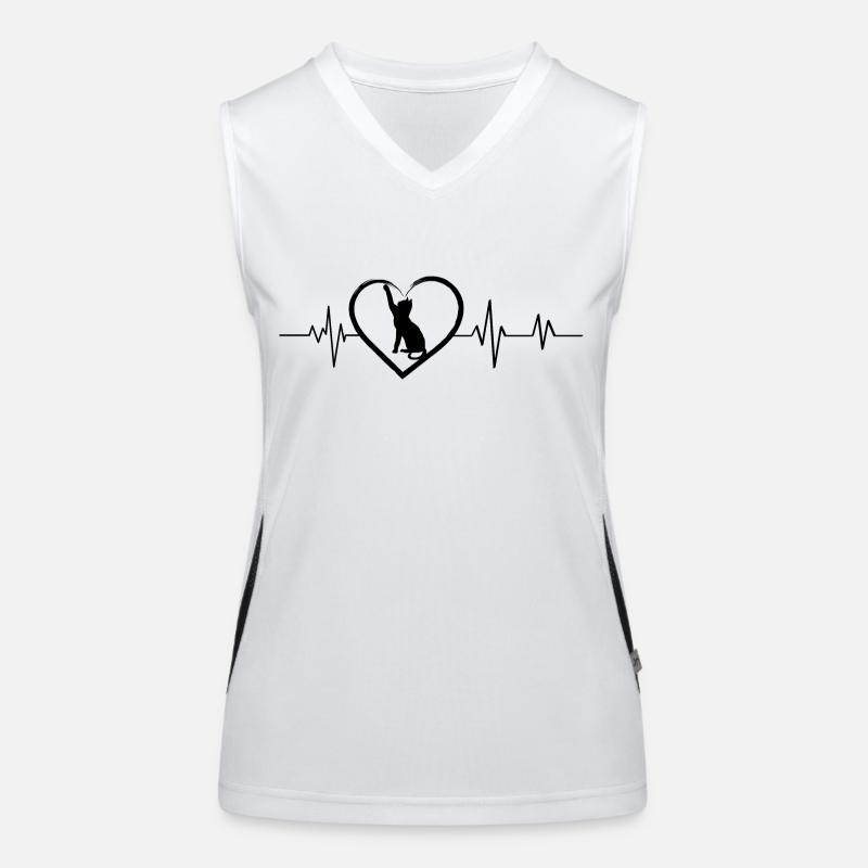 Cat heartbeat Women's Functional Contrast Tank Top