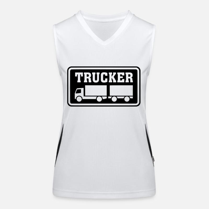 Schild Trucker Hängerzug invertiert Funktionelles Kontrast-Tank Top für Frauen