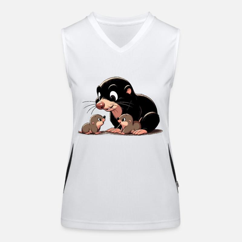 Maulwurf mit Jungtauben Funktionelles Kontrast-Tank Top für Frauen