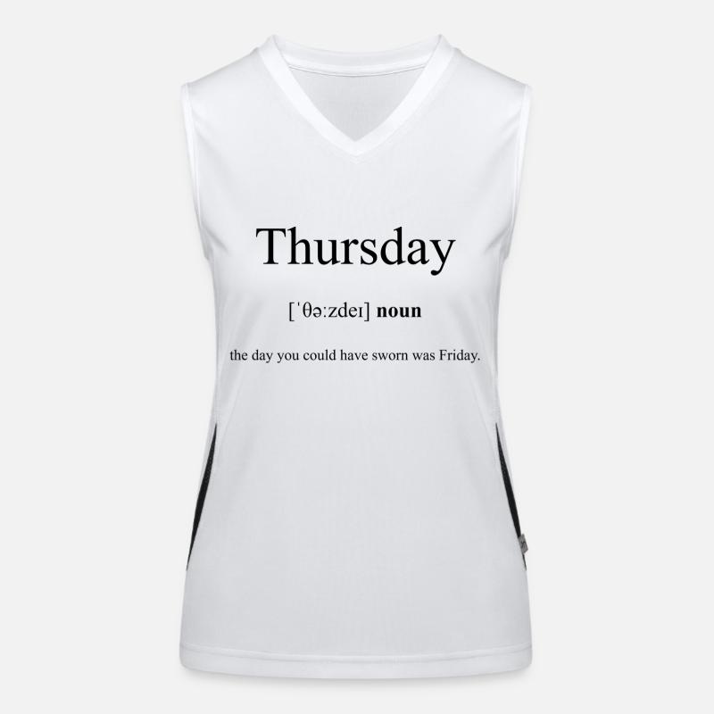 Thursday | Donnerstag Definition Dictionary Funktionelles Kontrast-Tank Top für Frauen