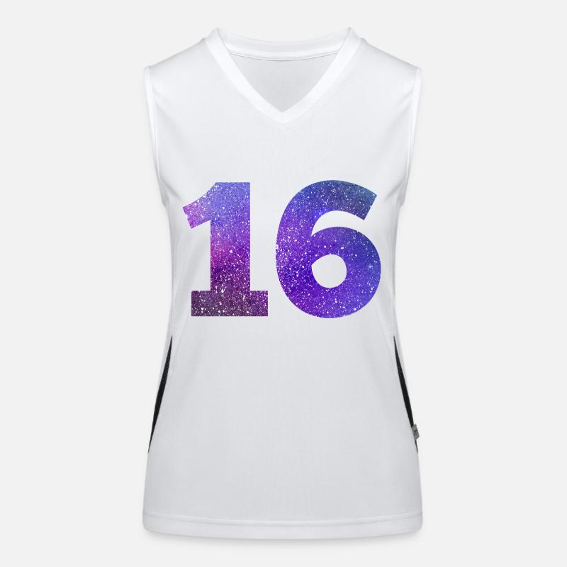 Number 16 galaxy Women's Functional Contrast Tank Top