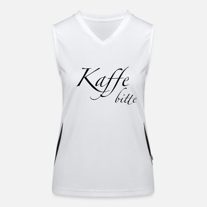 Kaffee bitte Funktionelles Kontrast-Tank Top für Frauen