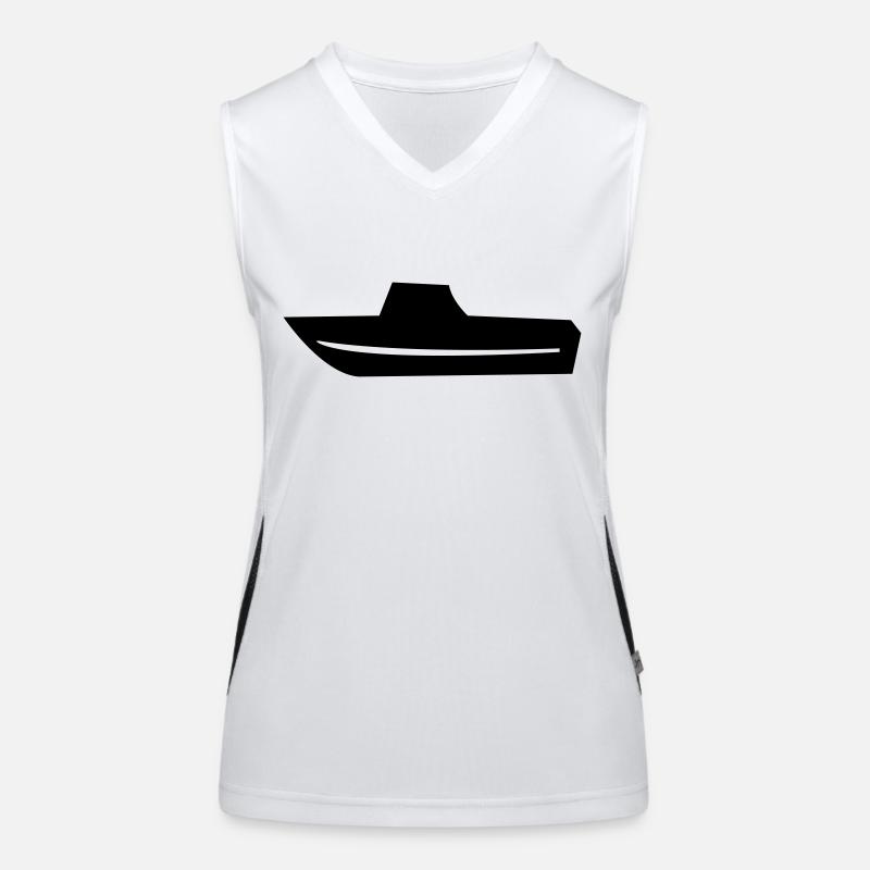 Motorboot Fischerboot Boot Kapitän Funktionelles Kontrast-Tank Top für Frauen