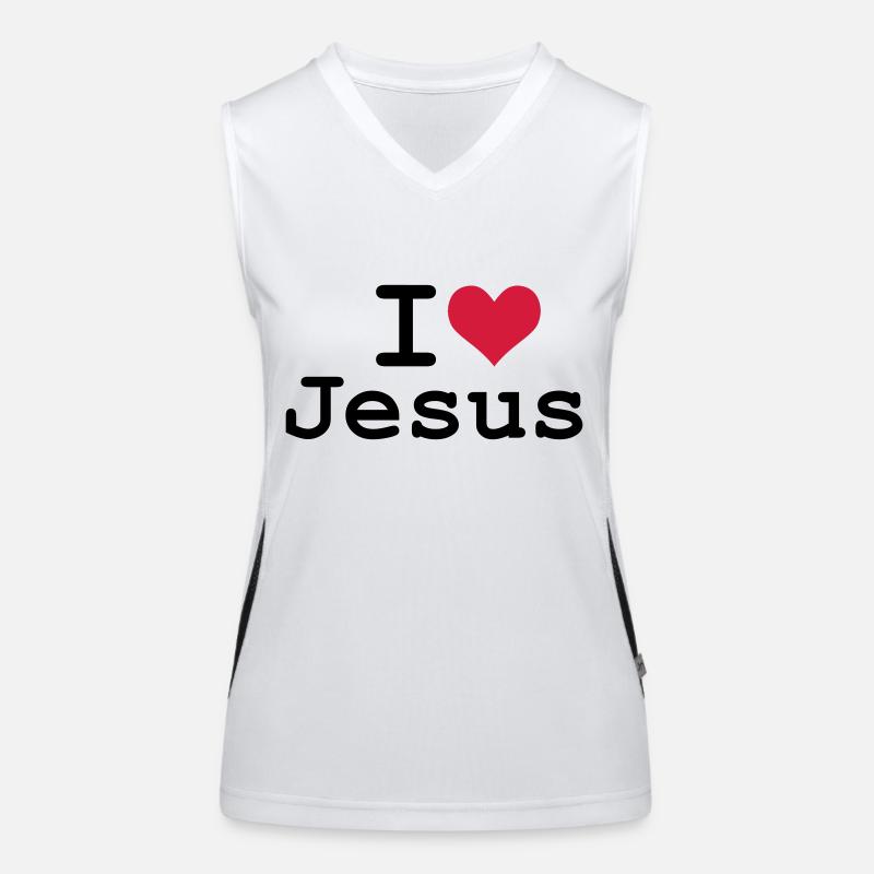 I Love Jesus Funktionelles Kontrast-Tank Top für Frauen