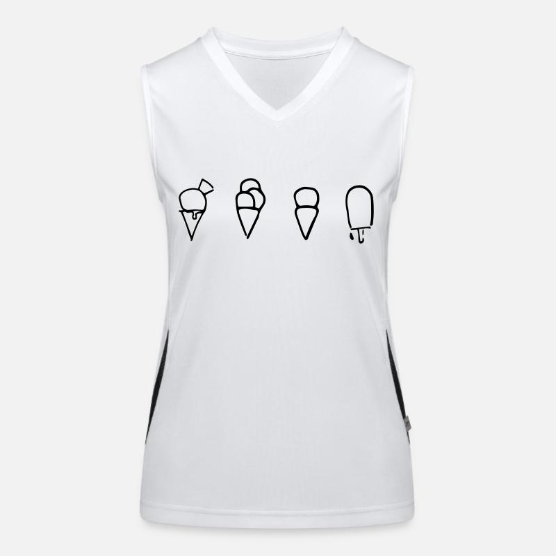 Eissorten,Eis,Kugel,Eiskugel,Fruchteis Funktionelles Kontrast-Tank Top für Frauen
