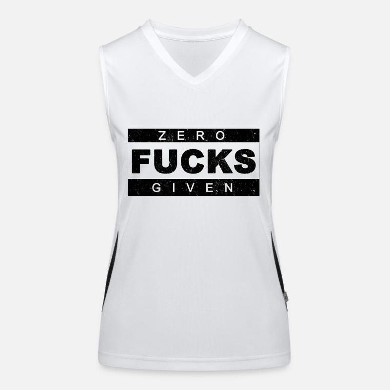Zero fucks given Funktionelles Kontrast-Tank Top für Frauen