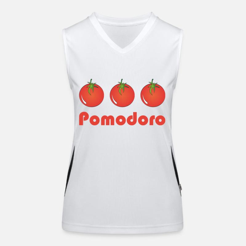 Pomodoro und drei Tomaten Funktionelles Kontrast-Tank Top für Frauen