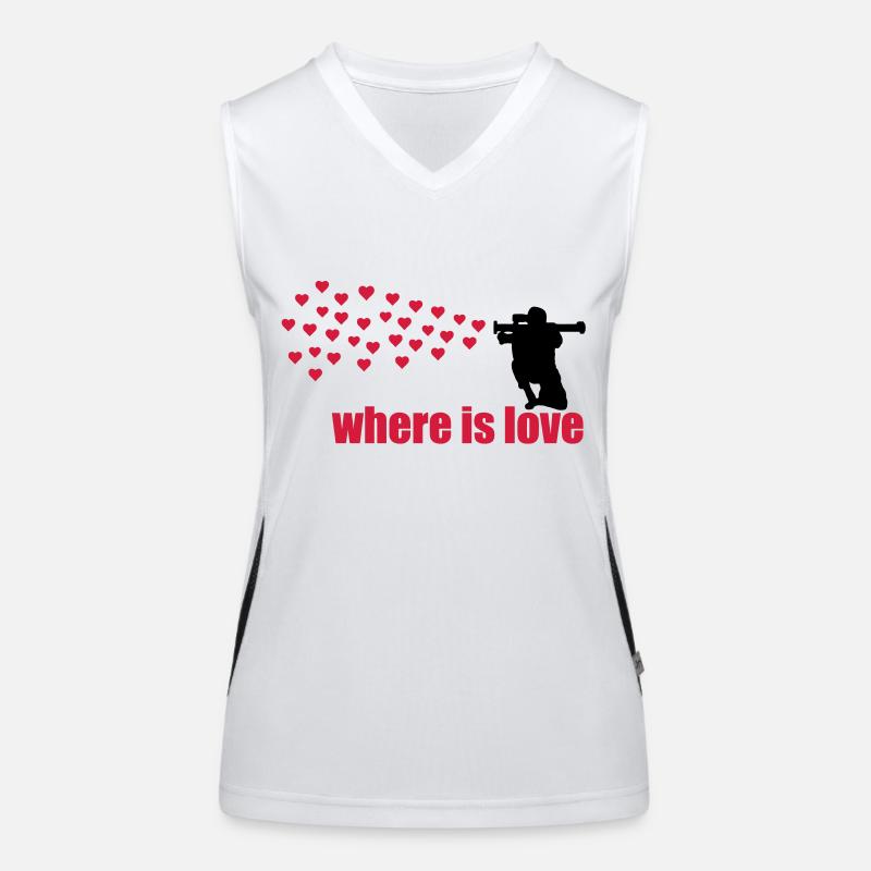 where is love Women's Functional Contrast Tank Top
