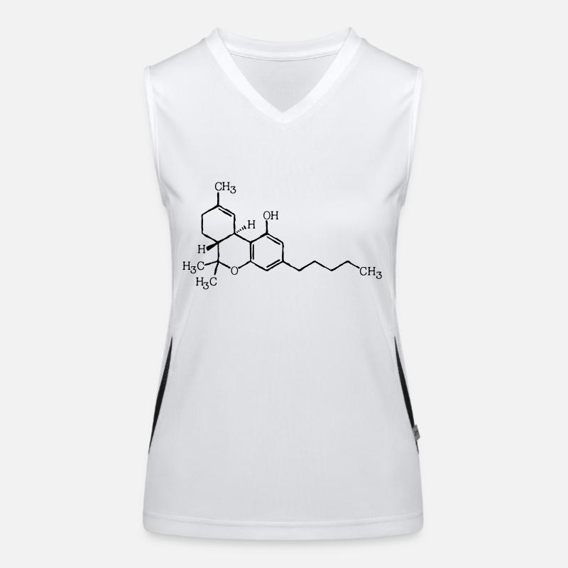 THC molecular formula Women's Functional Contrast Tank Top
