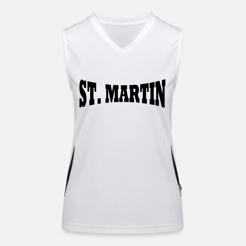 St Martin resort lettering Women's Functional Contrast Tank Top