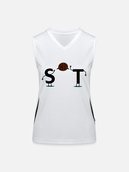 shit - Funktionelles Kontrast-Tank Top für Frauen - Weiß/Schwarz - Vorne