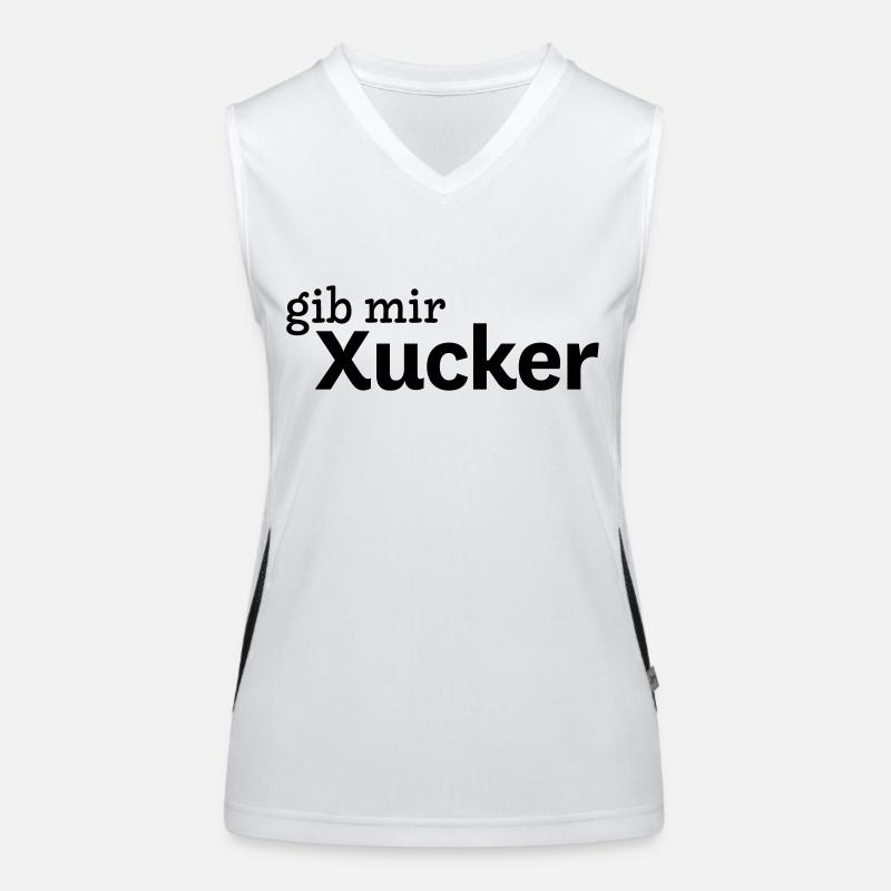 gib mir Xucker Funktionelles Kontrast-Tank Top für Frauen