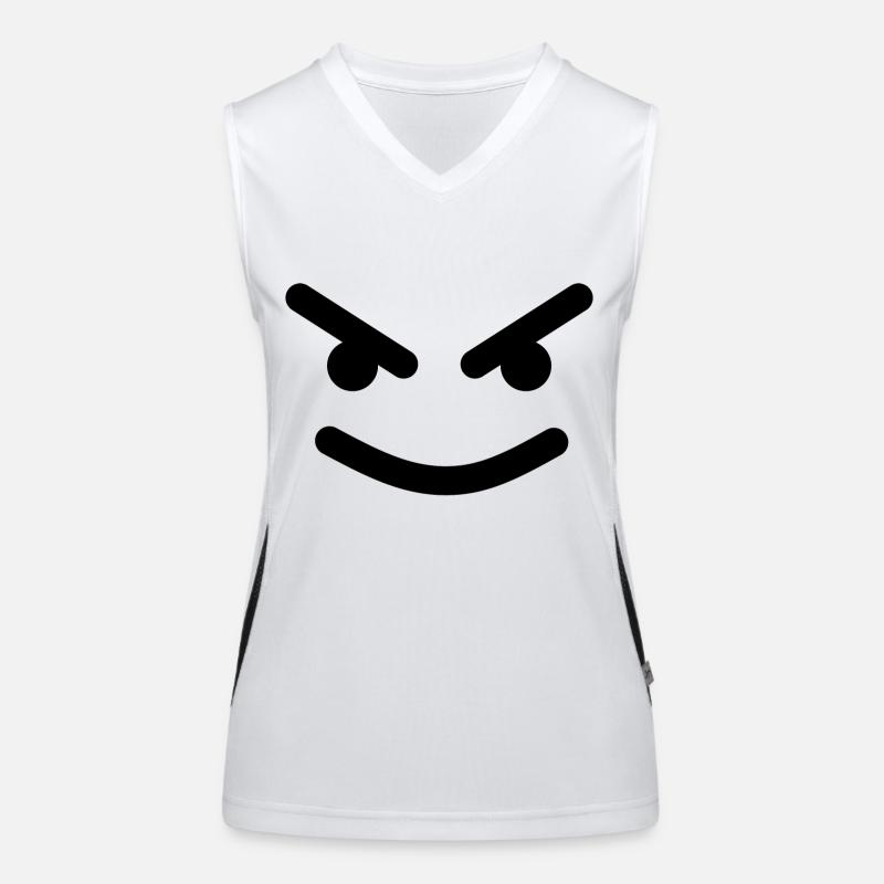 Freches Arrogantes Gesicht Grinsen Geschenk Idee Funktionelles Kontrast-Tank Top für Frauen