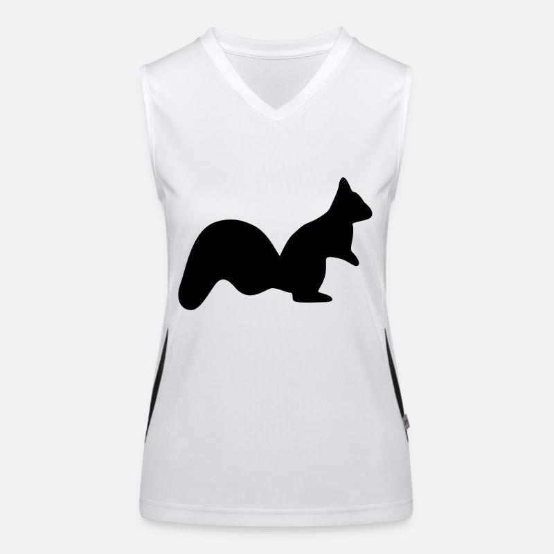 wachsames Eichhörnchen Streifenhörnchen Silhouette Funktionelles Kontrast-Tank Top für Frauen