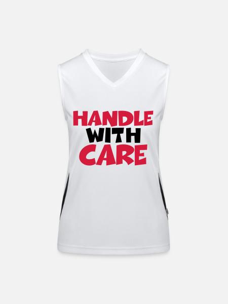 Handle with care - Women's Functional Contrast Tank Top - white/black - Front