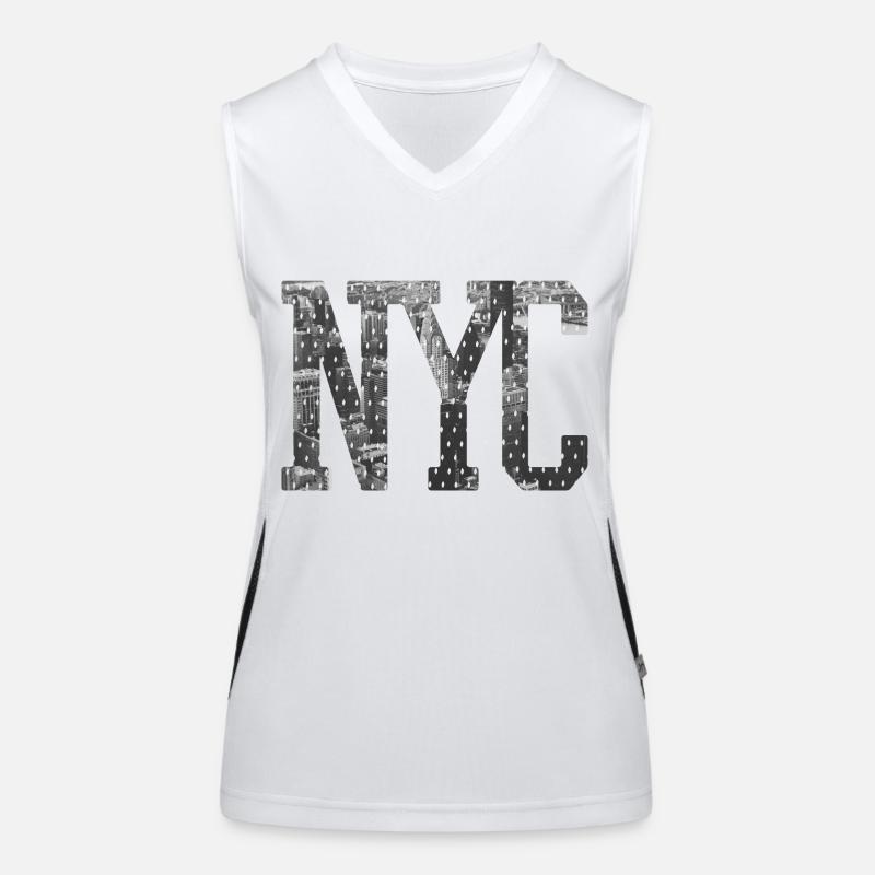 NYC - Women's Functional Contrast Tank Top - white/black