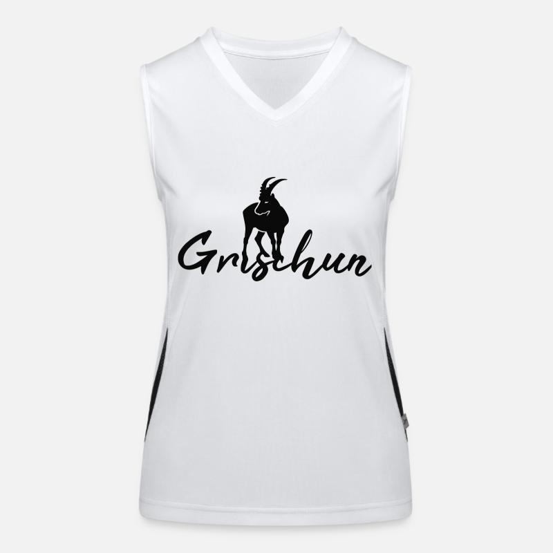 Graubünden Suisse Steinbock Funktionelles Kontrast-Tank Top für Frauen