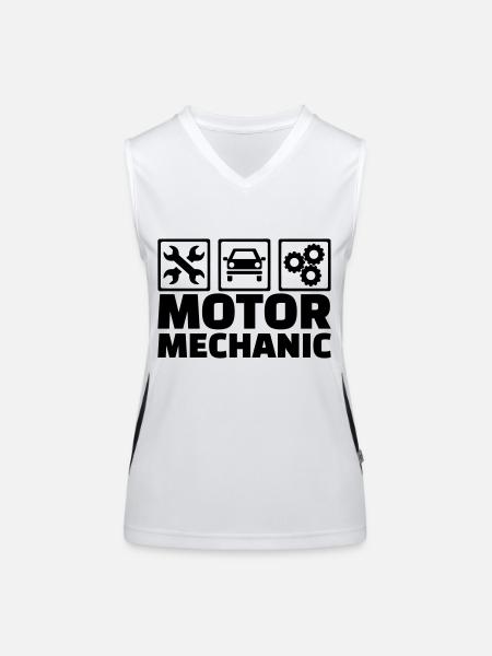 Motor mechanic - Women's Functional Contrast Tank Top - white/black - Front