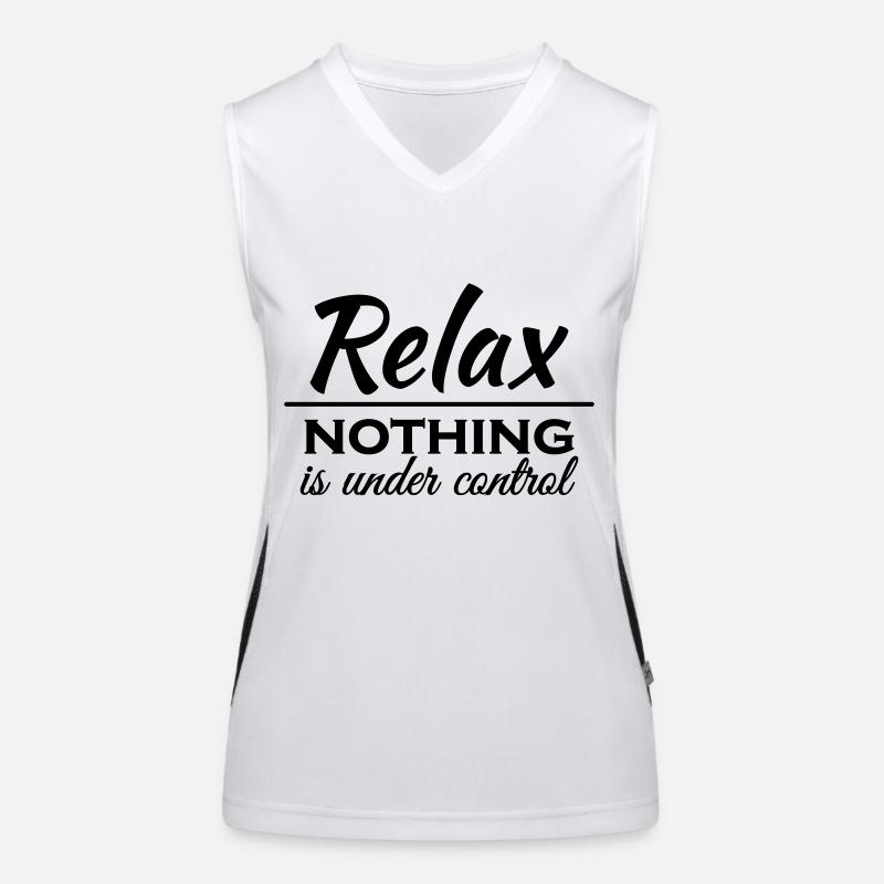 Relax! Nothing is under control - Débardeur respirant contrasté Femme - blanc/noir