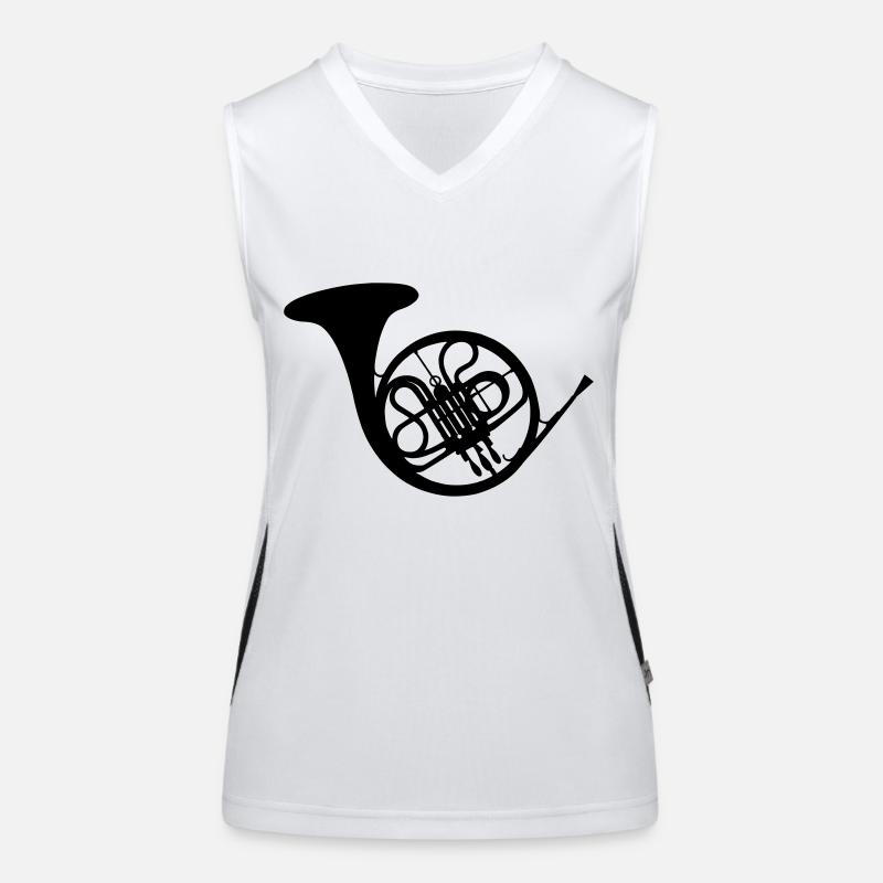 Horn / bugle / Blasinstrument Funktionelles Kontrast-Tank Top für Frauen