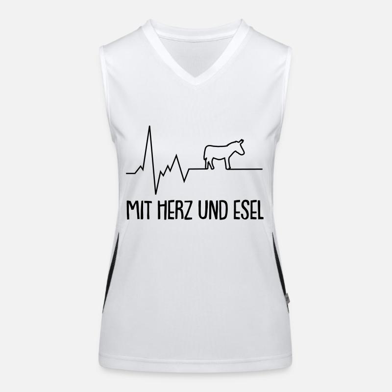 mit herz und esel Funktionelles Kontrast-Tank Top für Frauen