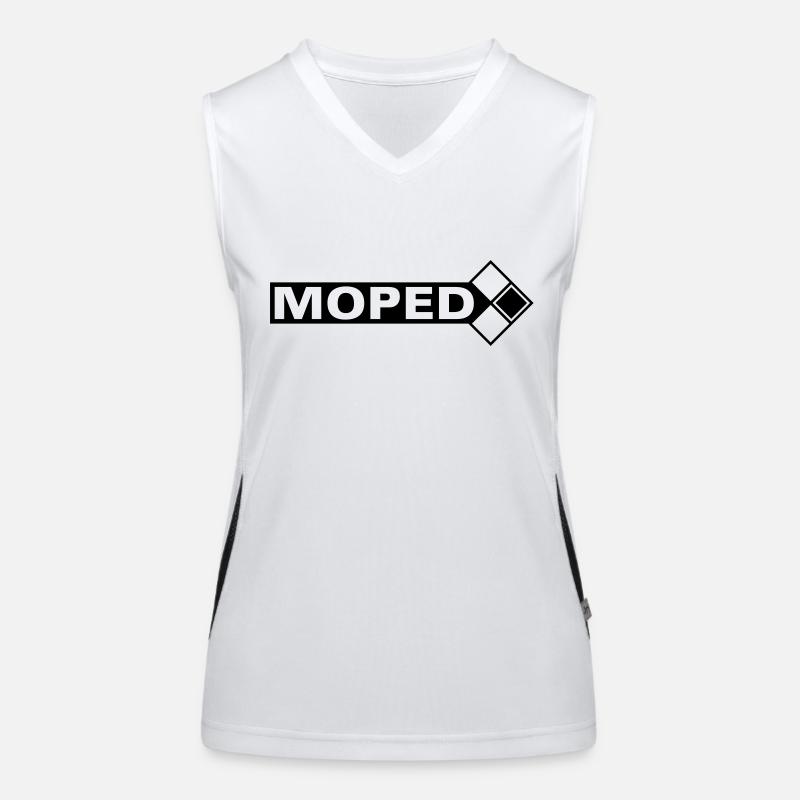 Moped Logo (1c) Funktionelles Kontrast-Tank Top für Frauen
