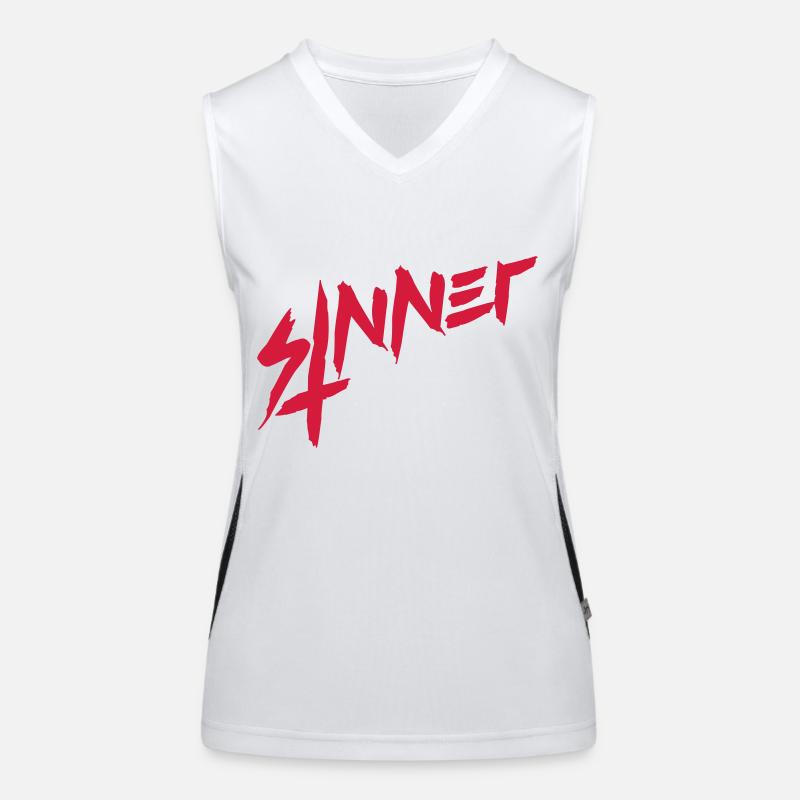 Sinner Upside Down Cross Women's Functional Contrast Tank Top
