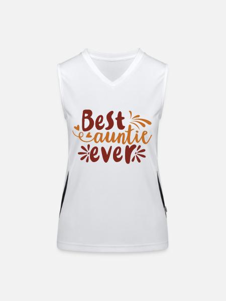 Best auntie ever - Women's Functional Contrast Tank Top - white/black - Front
