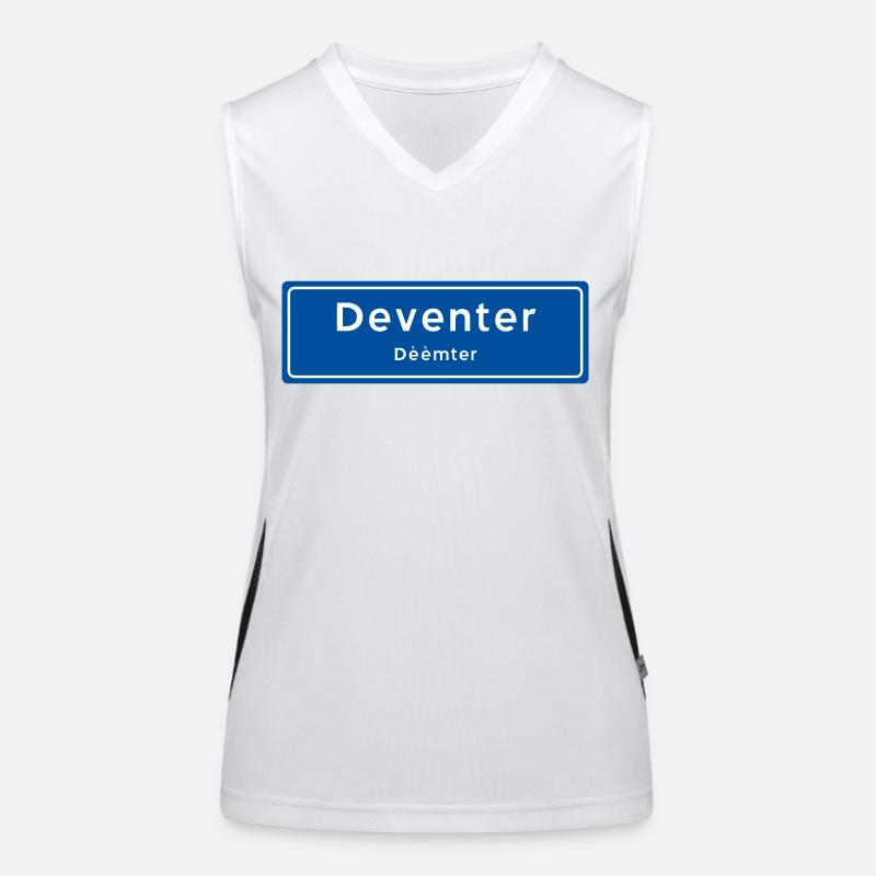 Panneau de nom de lieu Deventer Débardeur respirant contrasté Femme