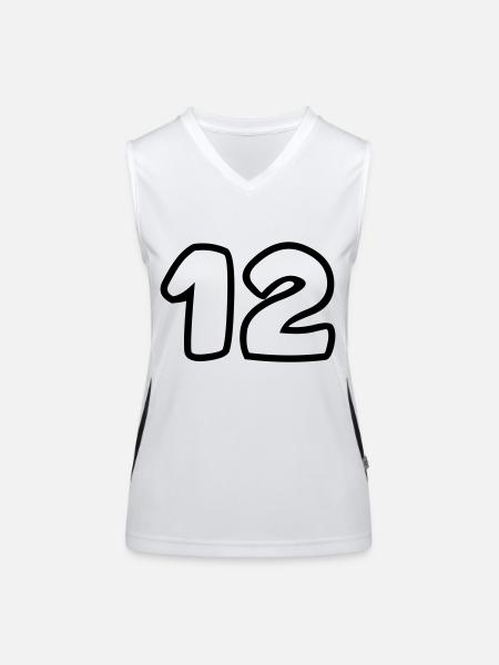 12 - Funktionelles Kontrast-Tank Top für Frauen - Weiß/Schwarz - Vorne