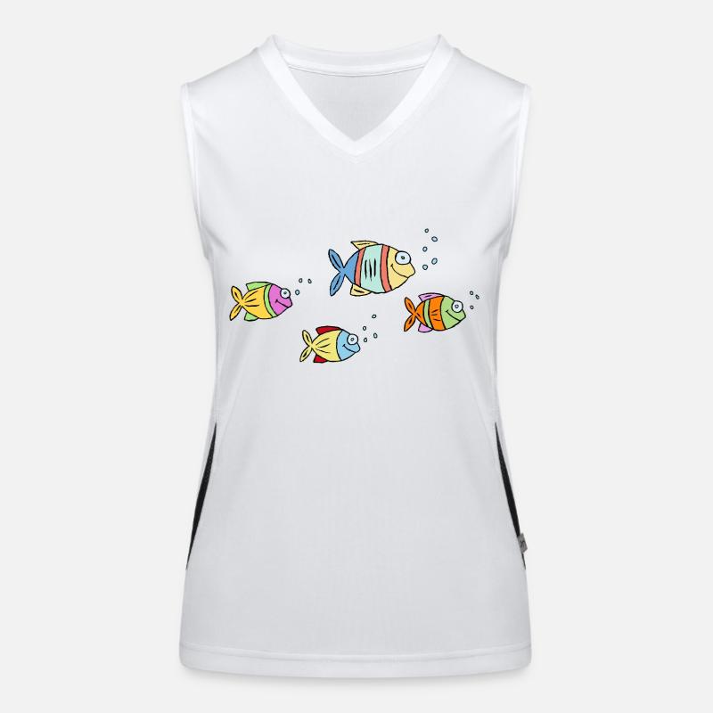 Poisson Cichlide Eau Mer Graffiti Dessin Débardeur respirant contrasté Femme