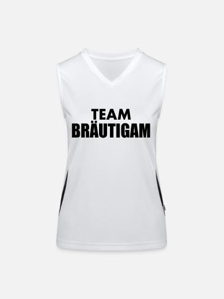 Team bräutigam - Funktionelles Kontrast-Tank Top für Frauen - Weiß/Schwarz - Vorne