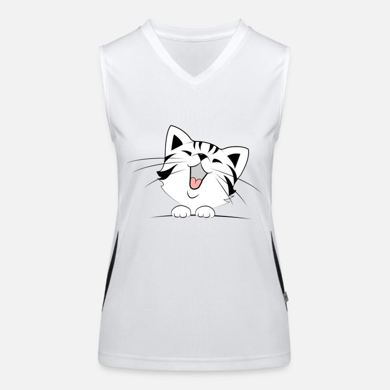 Süße Katze Funktionelles Kontrast-Tank Top für Frauen