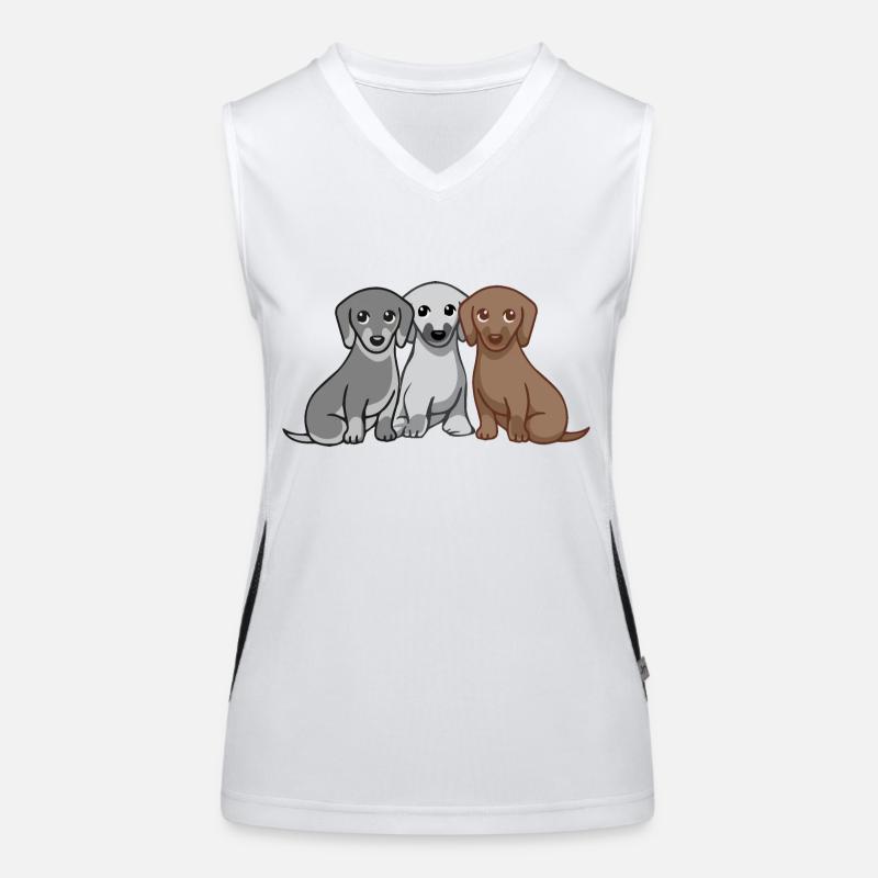 Drei Hunde Funktionelles Kontrast-Tank Top für Frauen