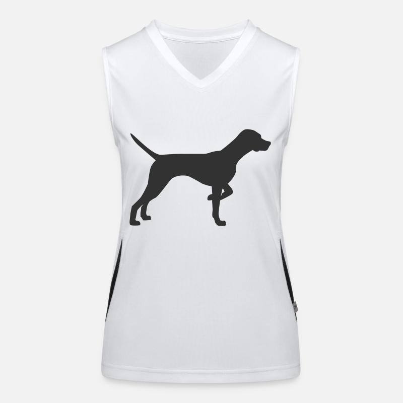 silhouette de chien pointeur Débardeur respirant contrasté Femme