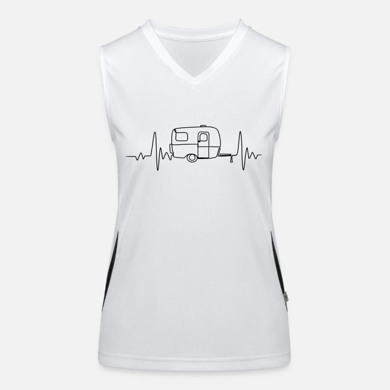 Herzschlag Camping Funktionelles Kontrast-Tank Top für Frauen